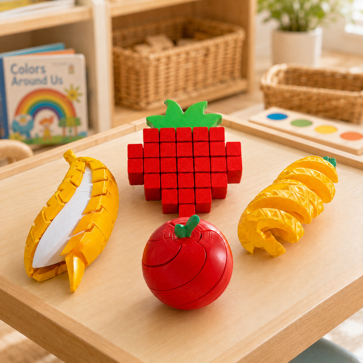 Kit Sensorial de Frutas - Brinquedo Educativo Infantil