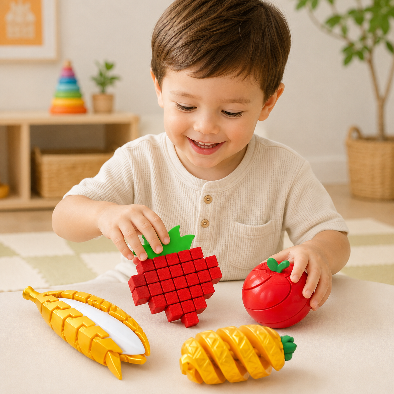 Combo Kit Sensorial Infantil – Frutas e Comidinhas Coloridas