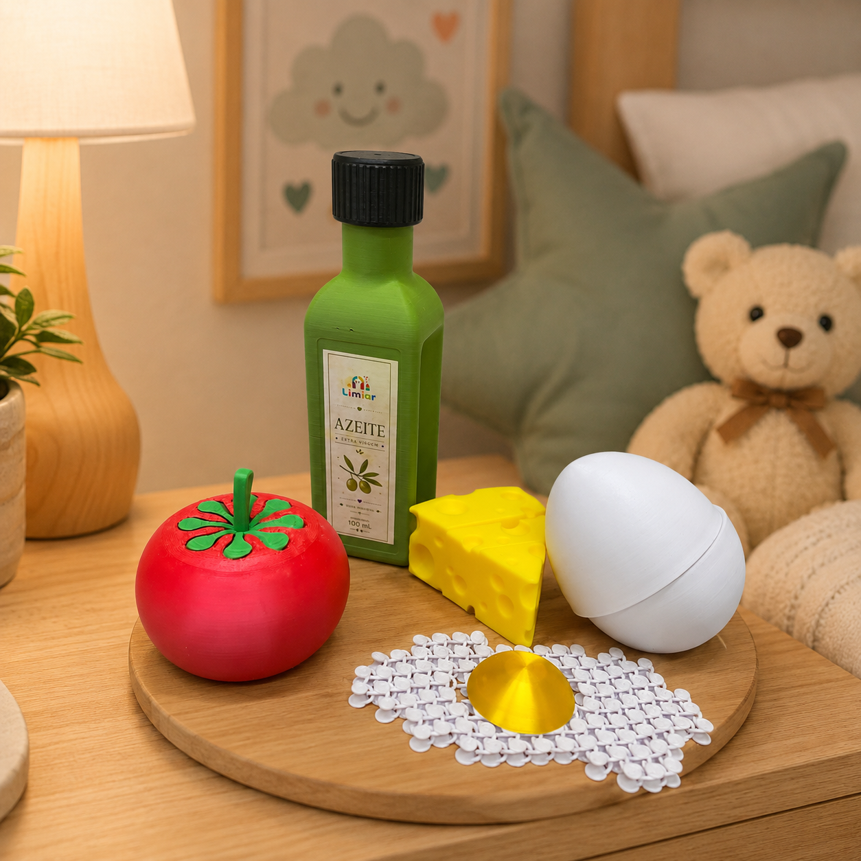 Kit Lúdico Infantil Sensorial – Brinquedos de Comidinhas Coloridas
