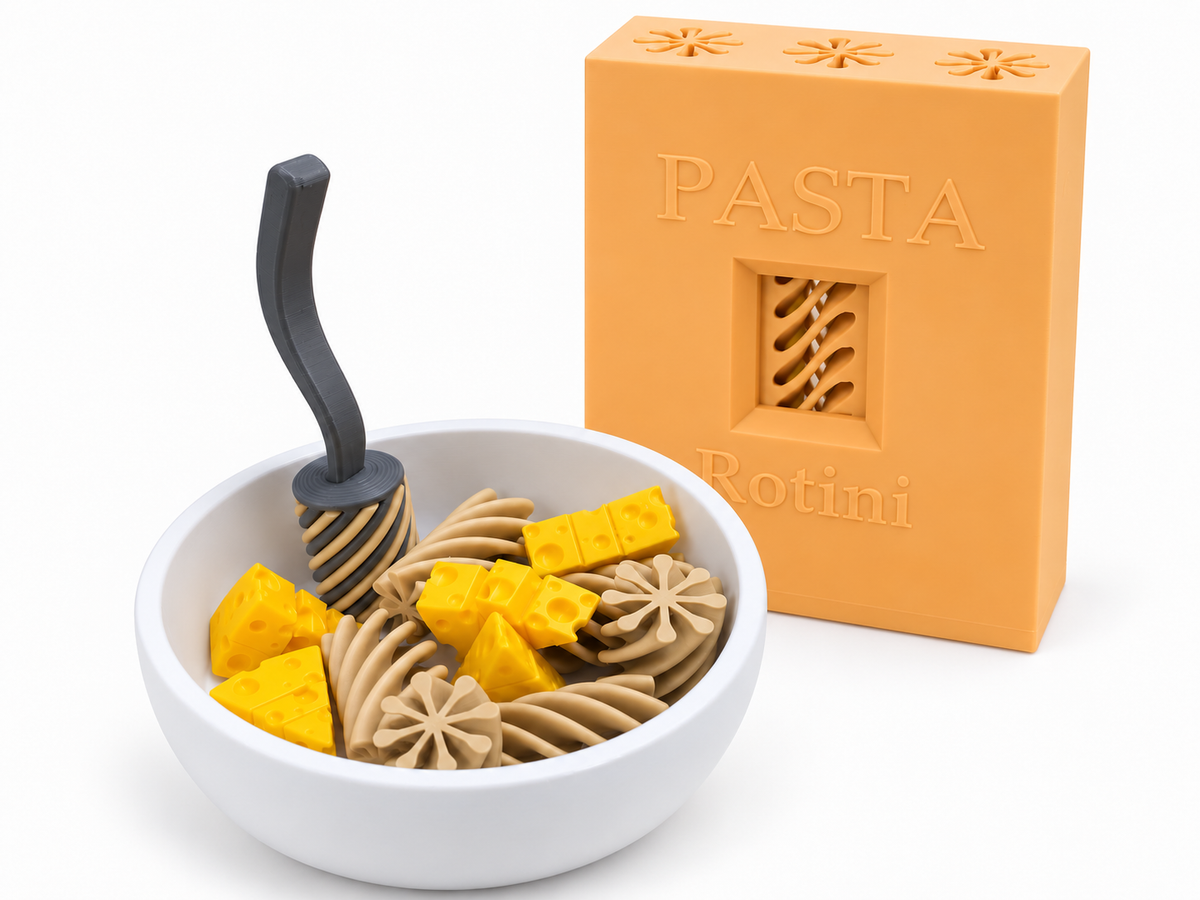Macarrão de Brinquedo Infantil Sensorial - Kit com Bowl, Queijo e Colher