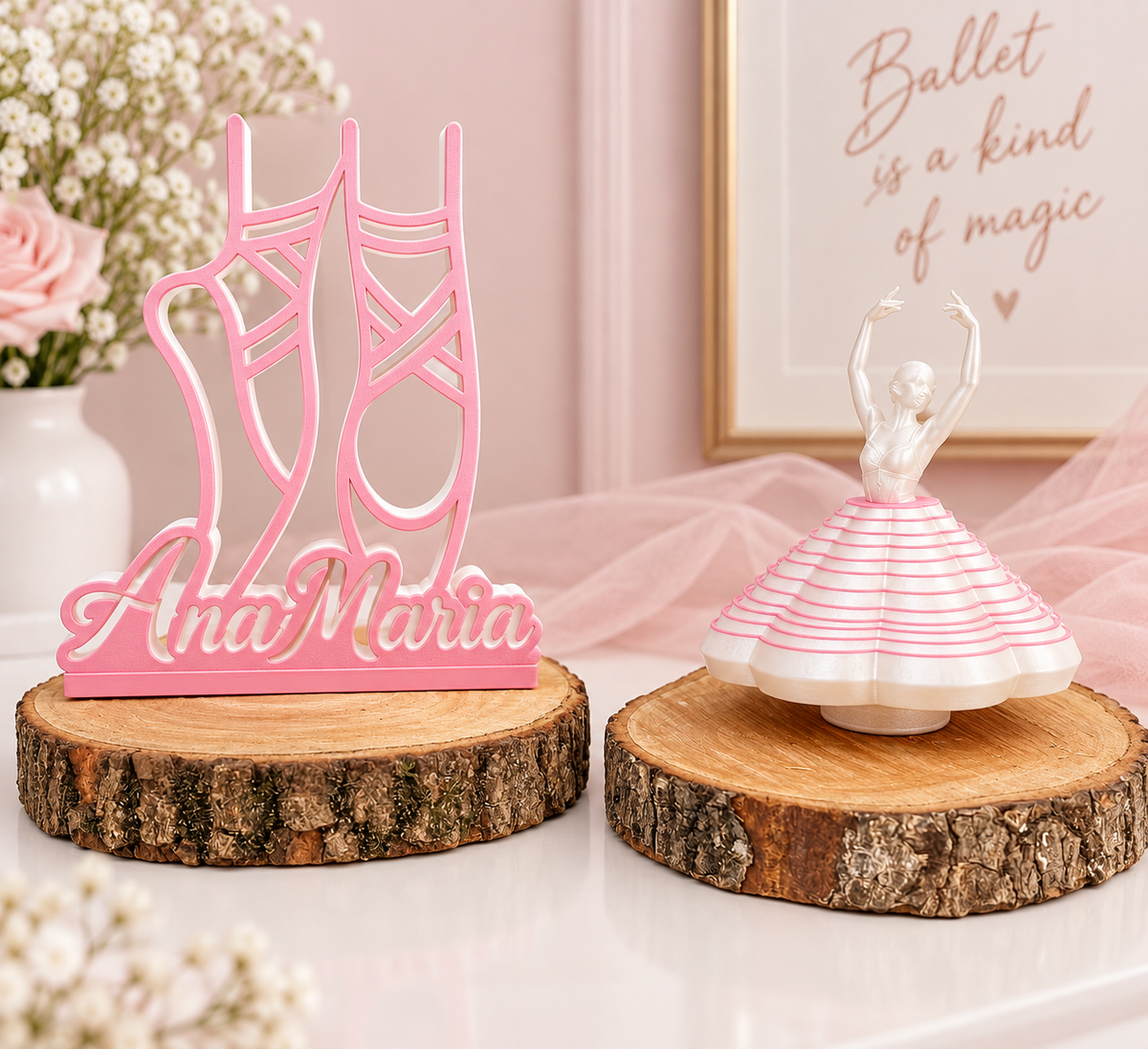 Kit Bailarina e Placa Personalizada