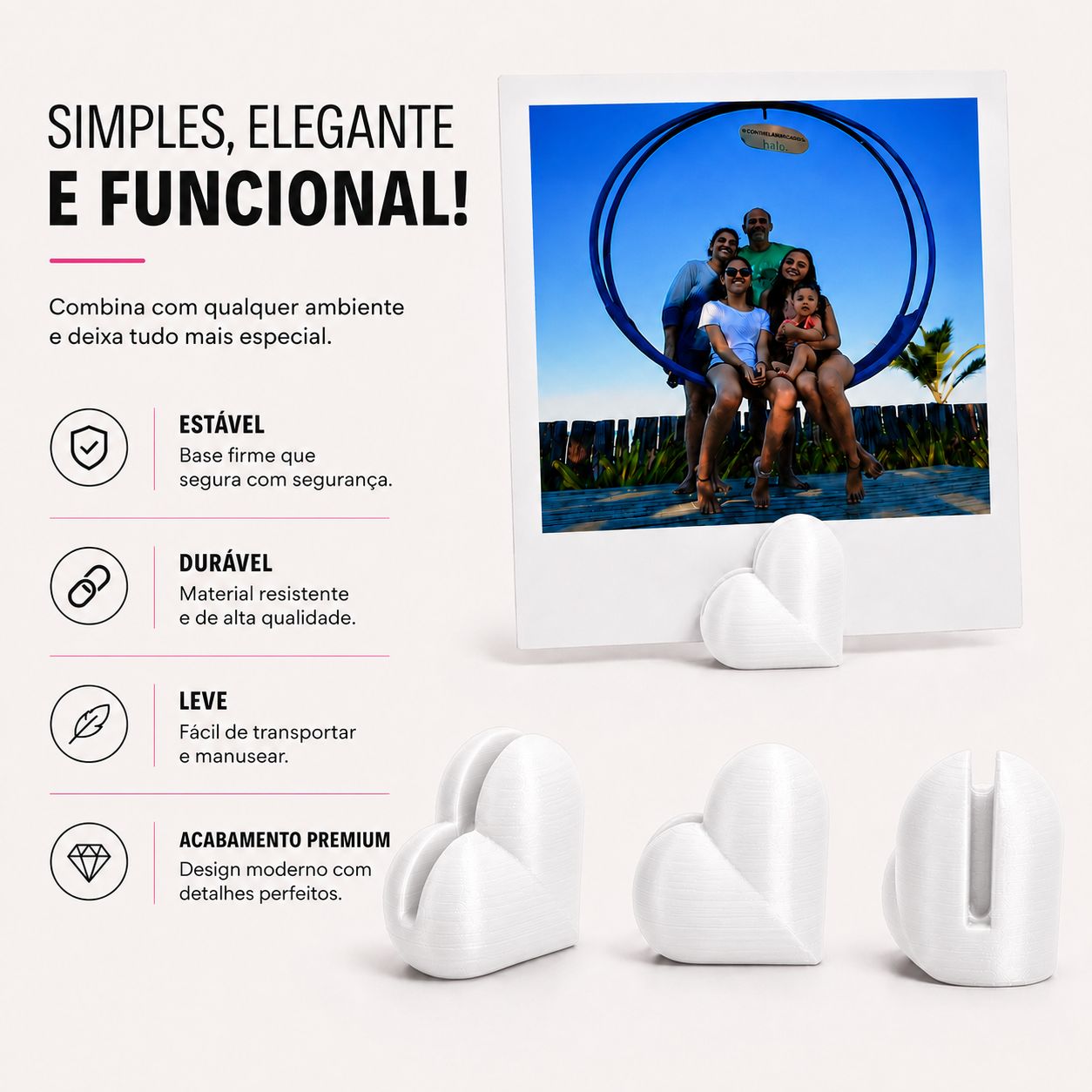 Kit 20 Suporte Para Foto Coração Decoração